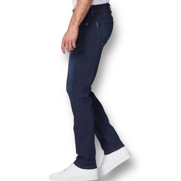 Paige Federal Men’s 33x26.5 Slim Straight Jeans Cellar Blue Denim521 Hemmed USA - Picture 15 of 16